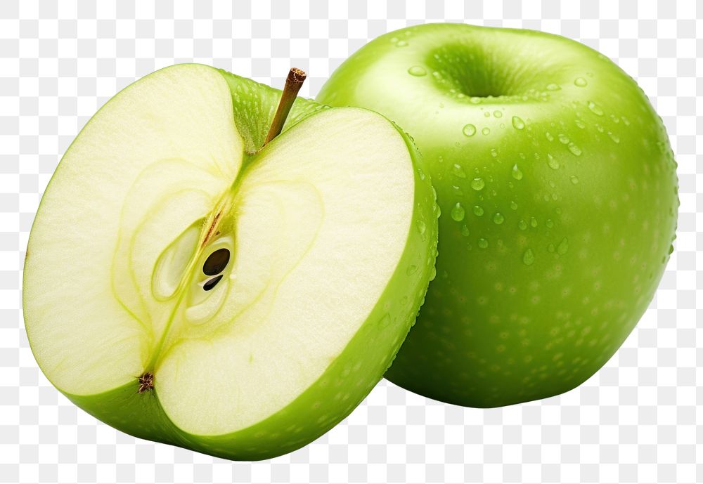 PNG  Green apple fruit slice plant