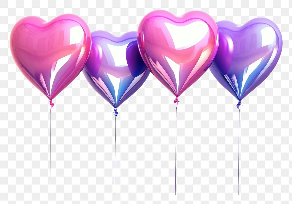 PNG  Heart balloons white background celebration anniversary
