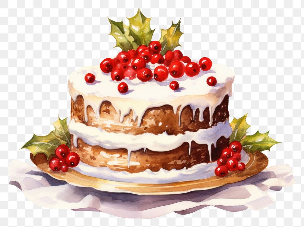PNG Christmas cake dessert icing cream. AI generated Image by rawpixel.