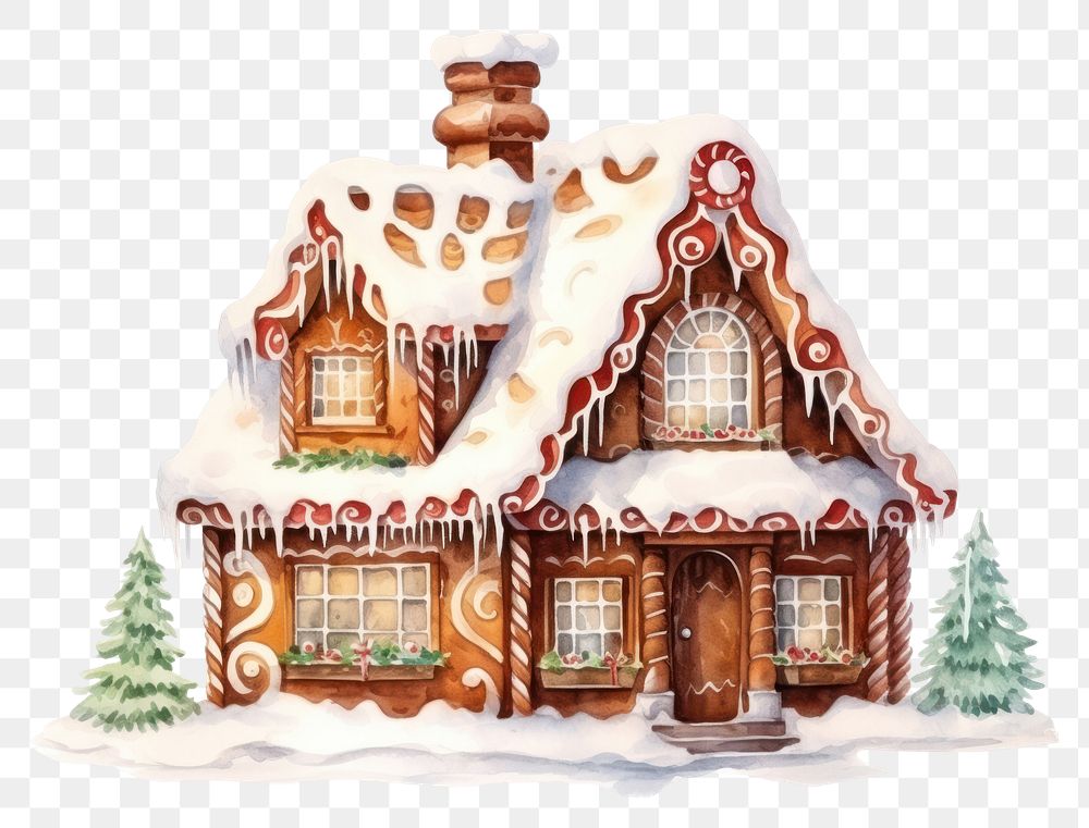 PNG Gingerbread house architecture christmas building. AI generated Image by rawpixel.