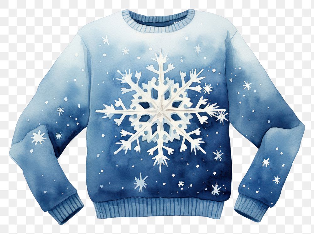 PNG Vintage us snowflake sweater sweatshirt christmas white. AI generated Image by rawpixel.