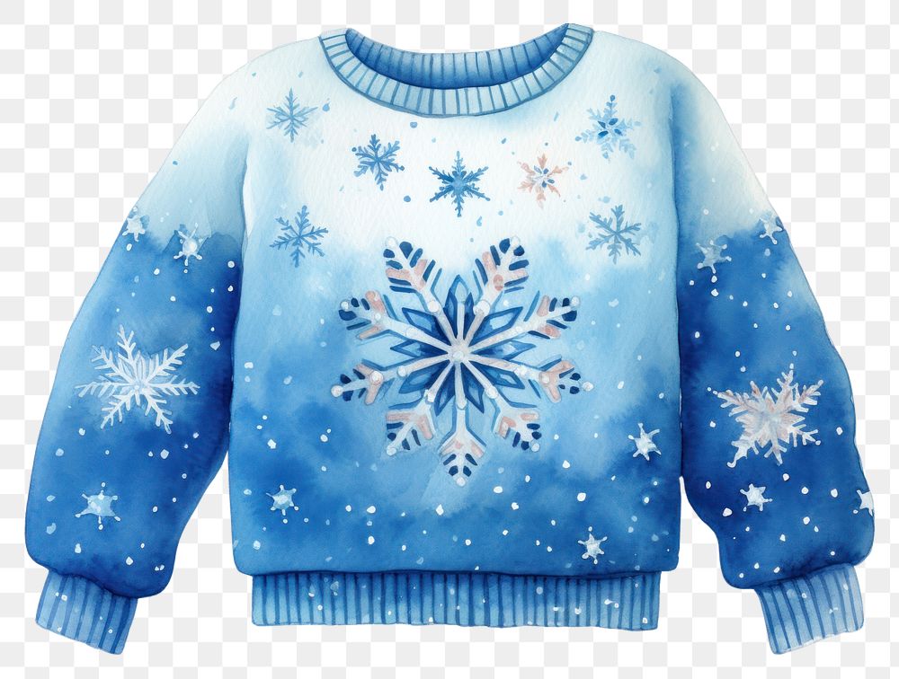 PNG Vintage us snowflake sweater sweatshirt christmas white background. AI generated Image by rawpixel.