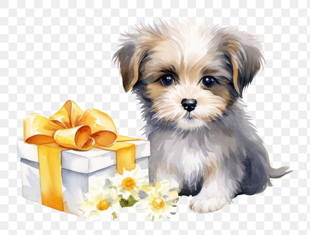 PNG Mammal animal puppy gift. AI generated Image by rawpixel.