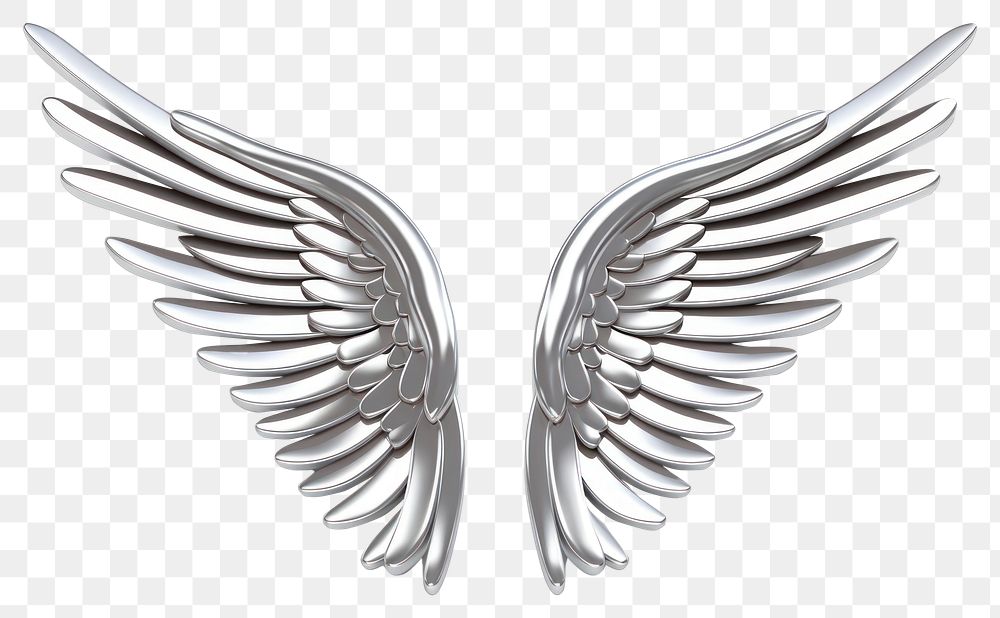 PNG  Angle wing silver white background accessories