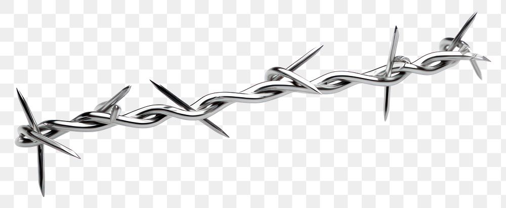 PNG  Barb wire white background appliance silver
