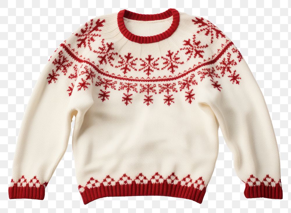 PNG Vintage us snowflake sweater sweatshirt christmas white. AI generated Image by rawpixel.