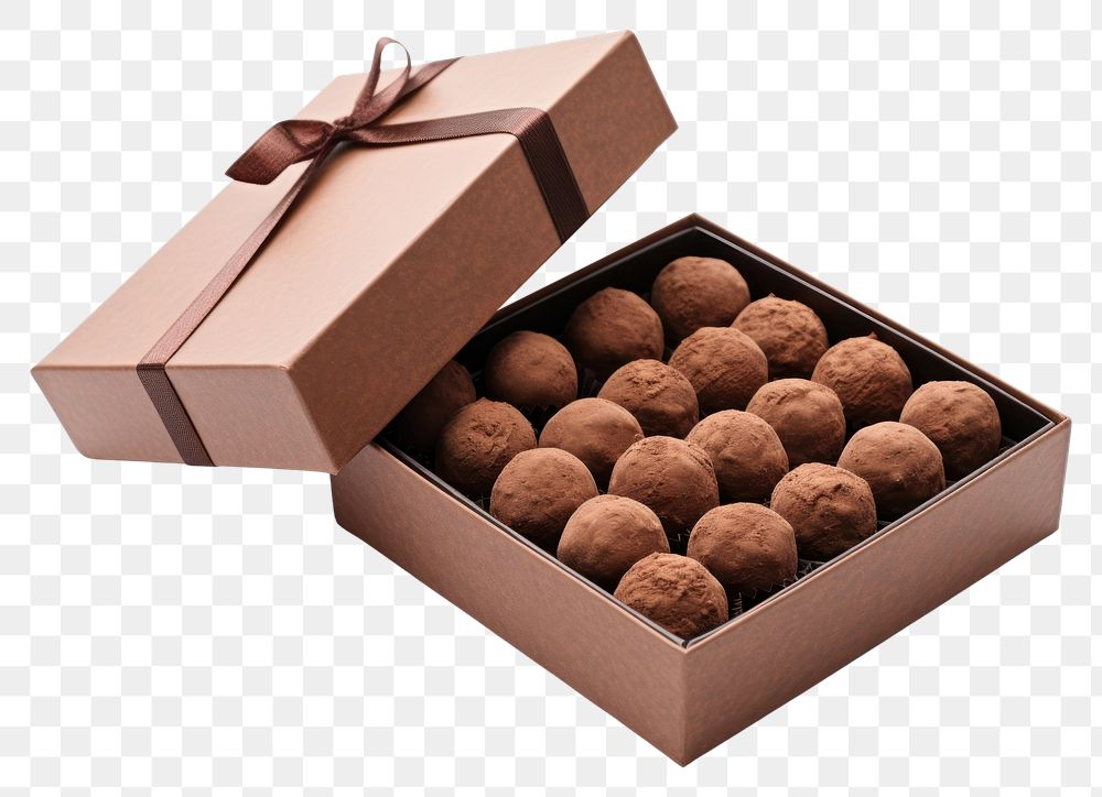 PNG Chocolate balls box dessert food. AI generated Image by rawpixel.