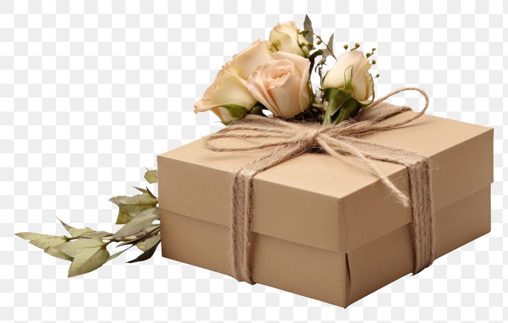 PNG Flower gift box cardboard. AI generated Image by rawpixel.