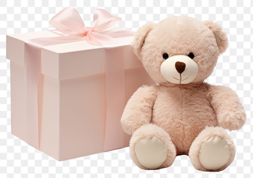 PNG  Teddy bear gift toy box. AI generated Image by rawpixel.
