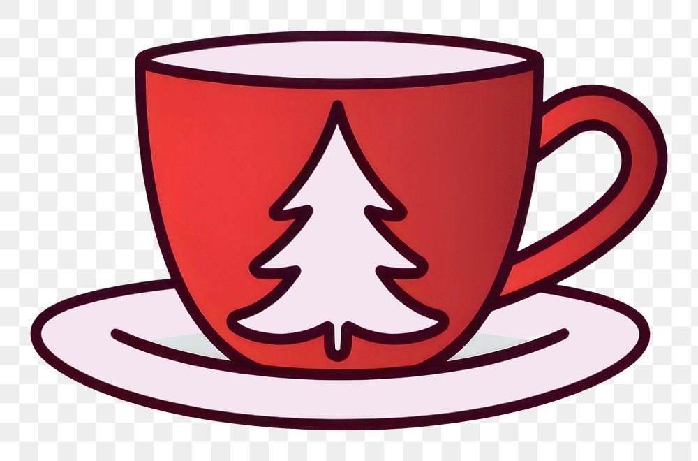 PNG Christmas coffee mug saucer drink cup. AI generated Image by rawpixel.