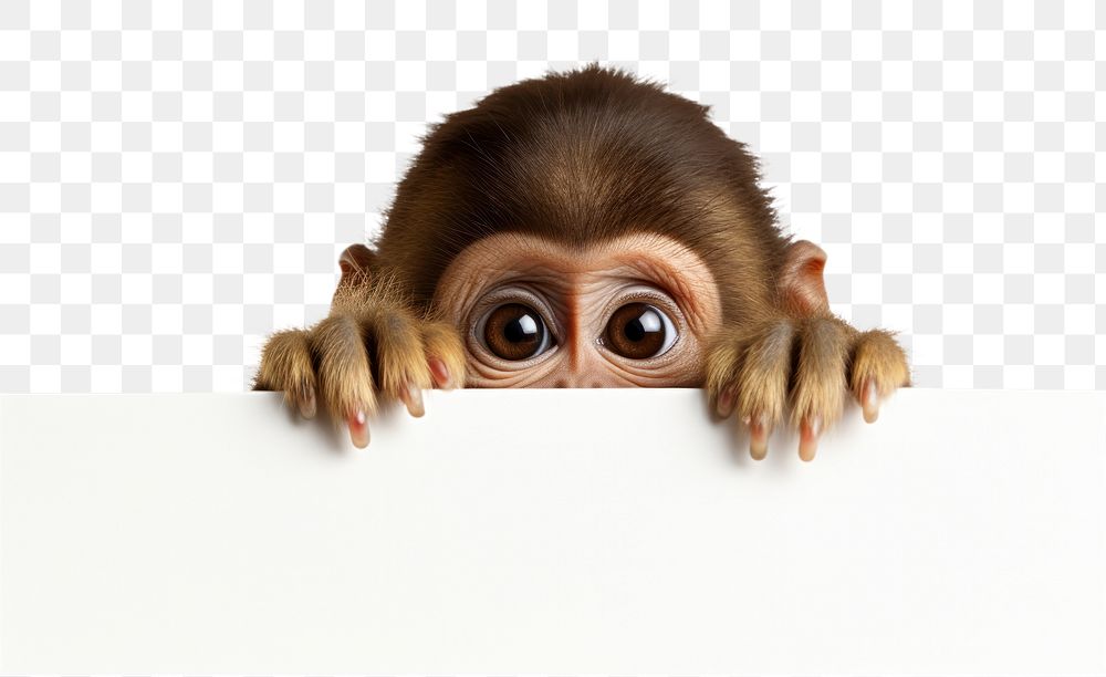 PNG Monkey wildlife peeking mammal. AI generated Image by rawpixel.