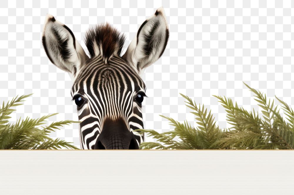 PNG Zebra wildlife peeking animal. AI generated Image by rawpixel.