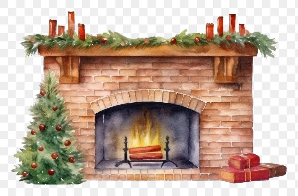 PNG Fireplace christmas tradition hearth. AI generated Image by rawpixel.