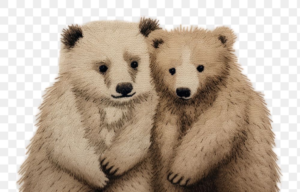 PNG 2 bear huging wildlife mammal animal. AI generated Image by rawpixel.