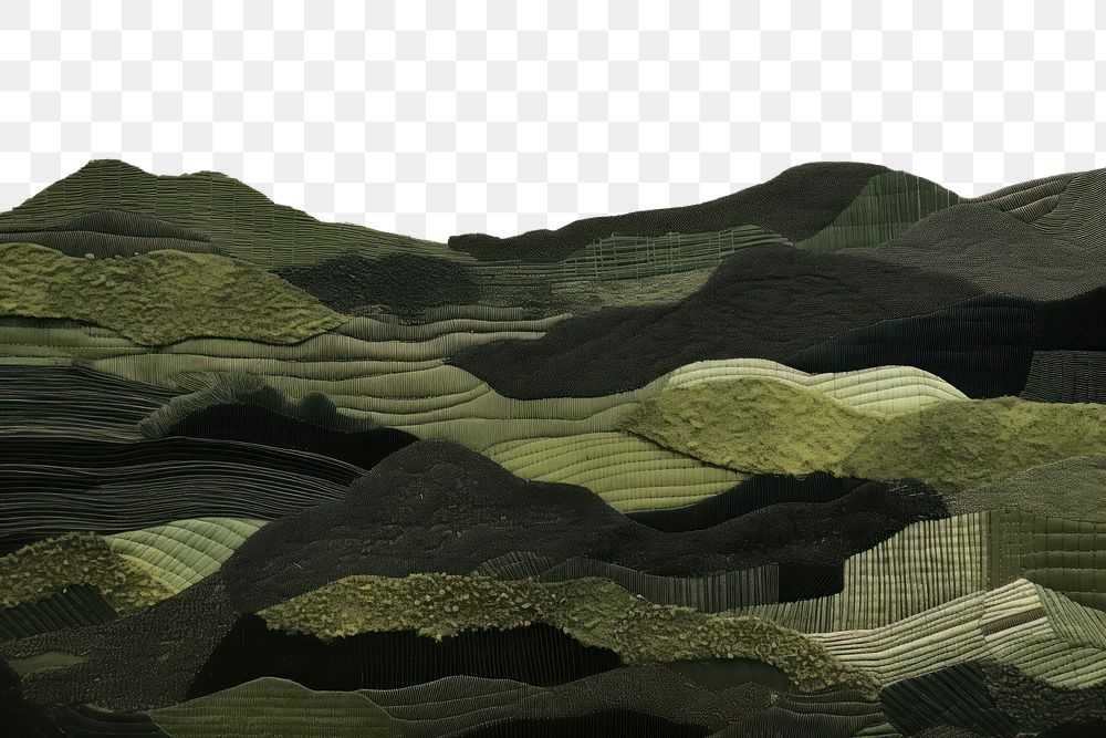 PNG Minimal green field landscape nature quilt