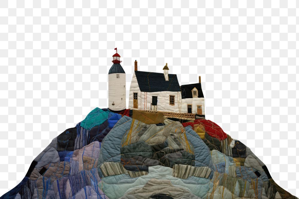 PNG Embroidery quilt land architecture. AI generated Image by rawpixel.