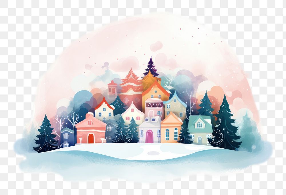 PNG Christmas town architecture building outdoors. AI generated Image by rawpixel.