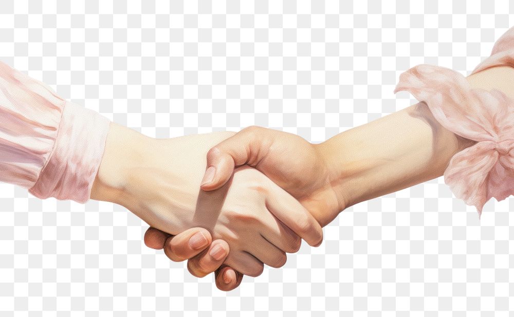 Greeting hands handshake white background togetherness. AI generated Image by rawpixel.