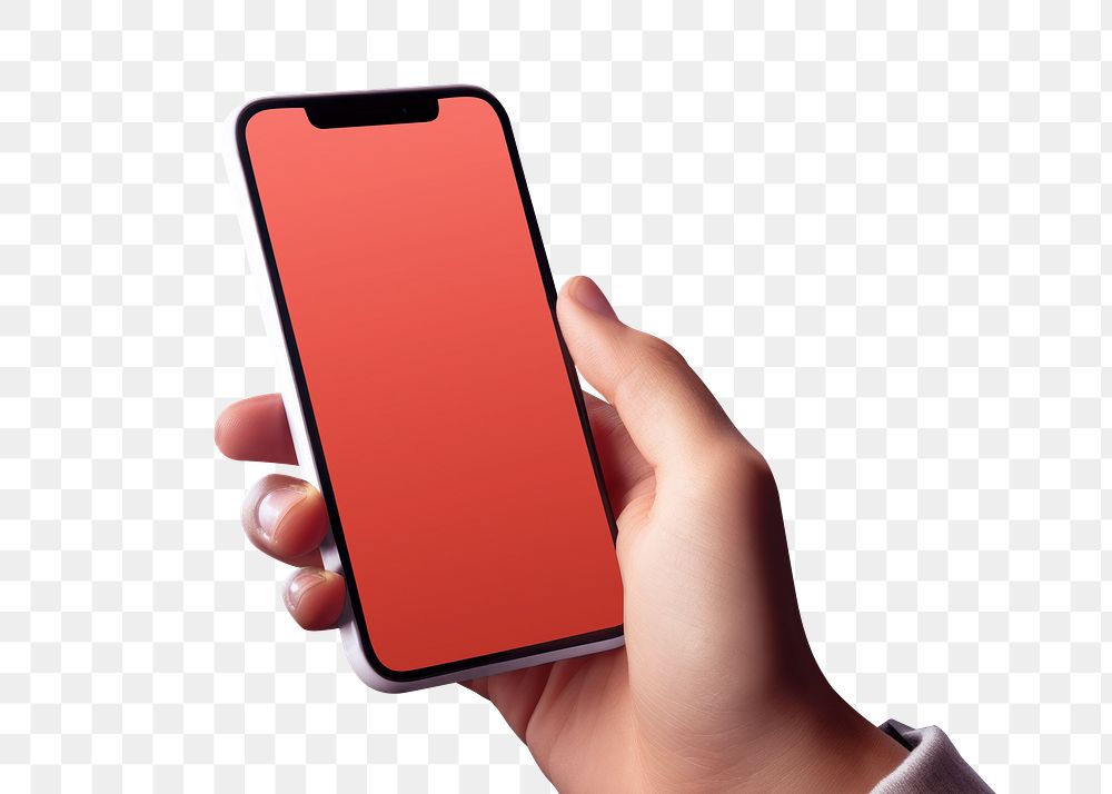 Smartphone hand png, design element, transparent background