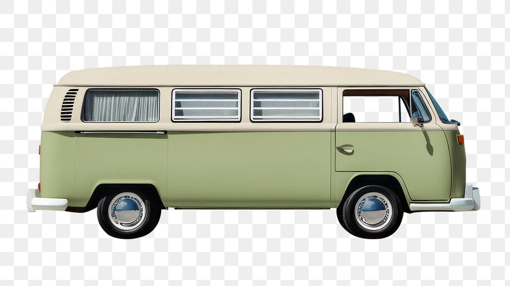 Camping minibus png, car element, transparent background
