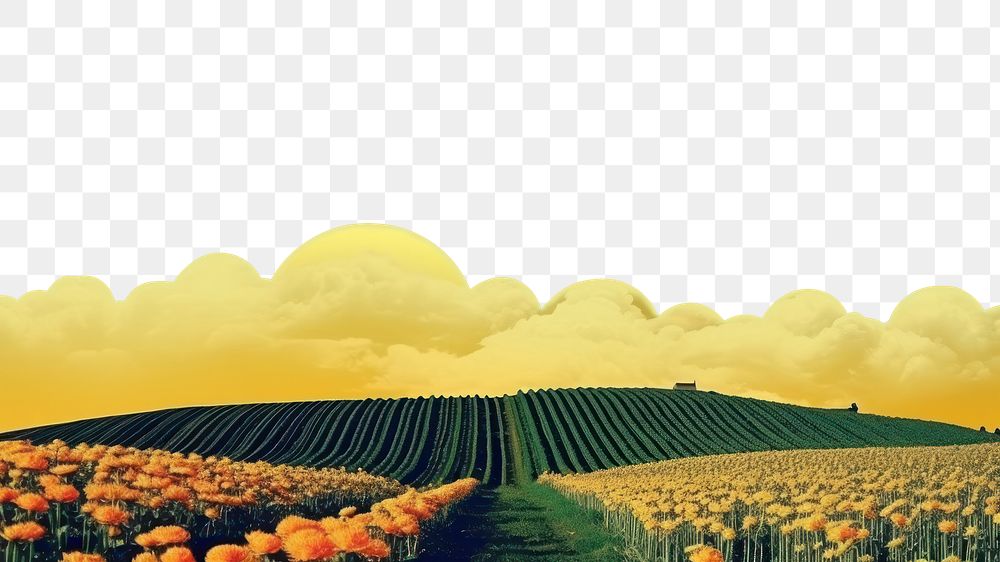 PNG Field sky landscape outdoors. AI generated Image by rawpixel.