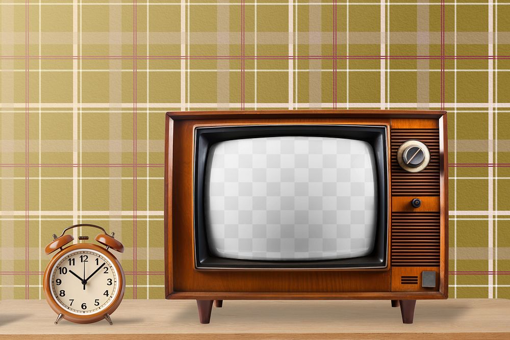 Vintage television screen png mockup, transparent design