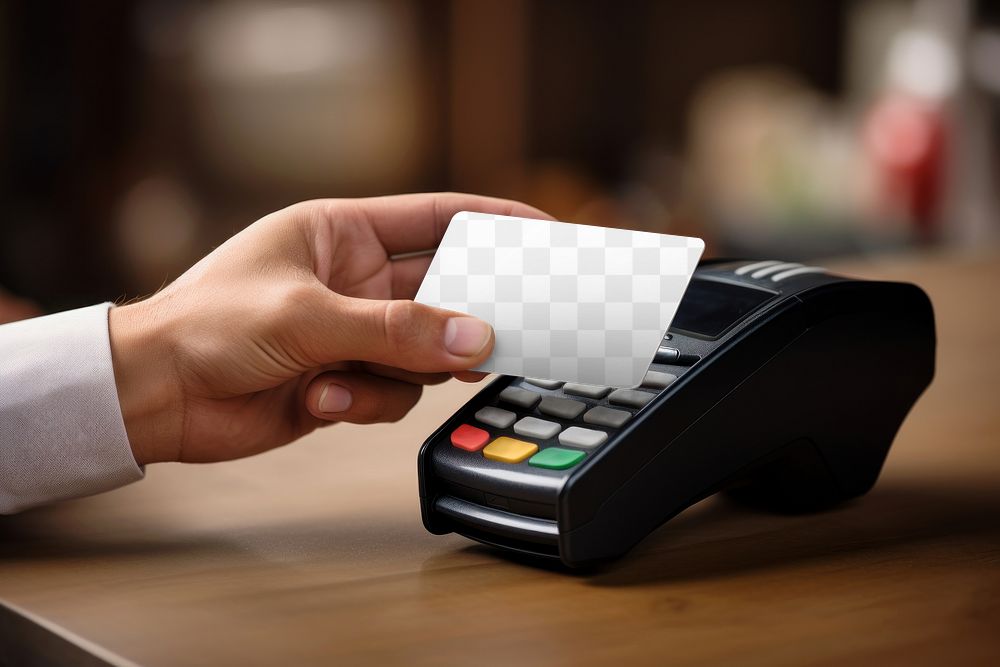 Credit card png mockup, transparent design