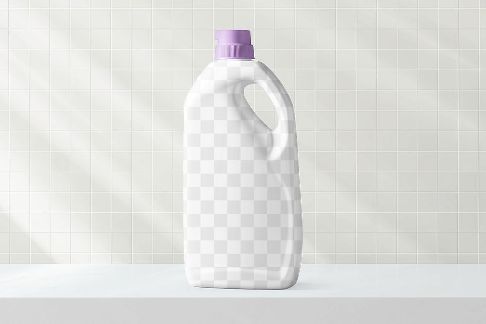 Laundry soap bottle png mockup, transparent design