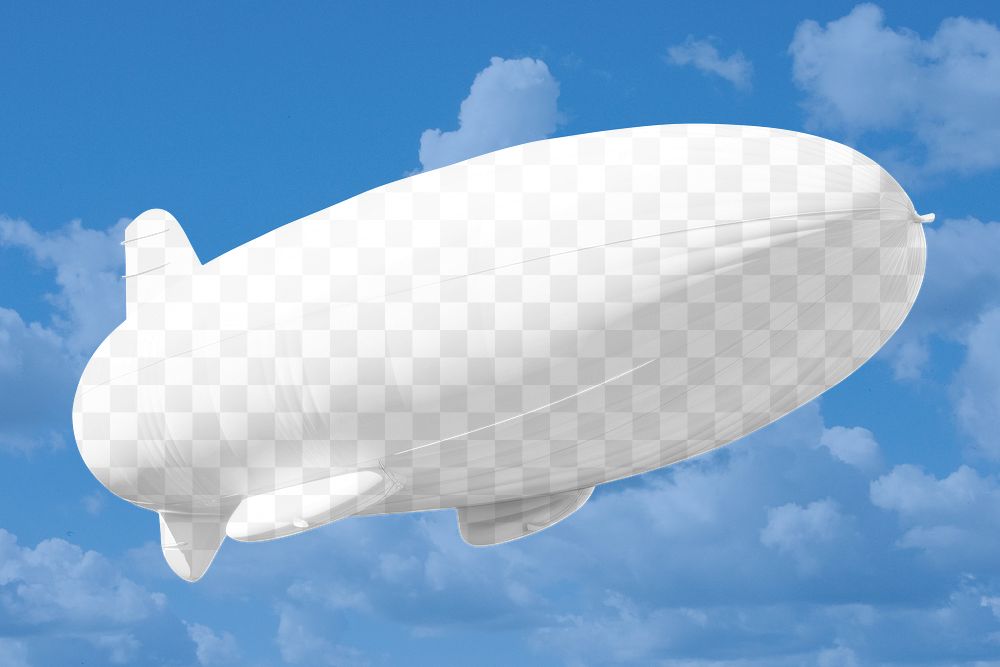 Airship zeppelin  png, transparent mockup