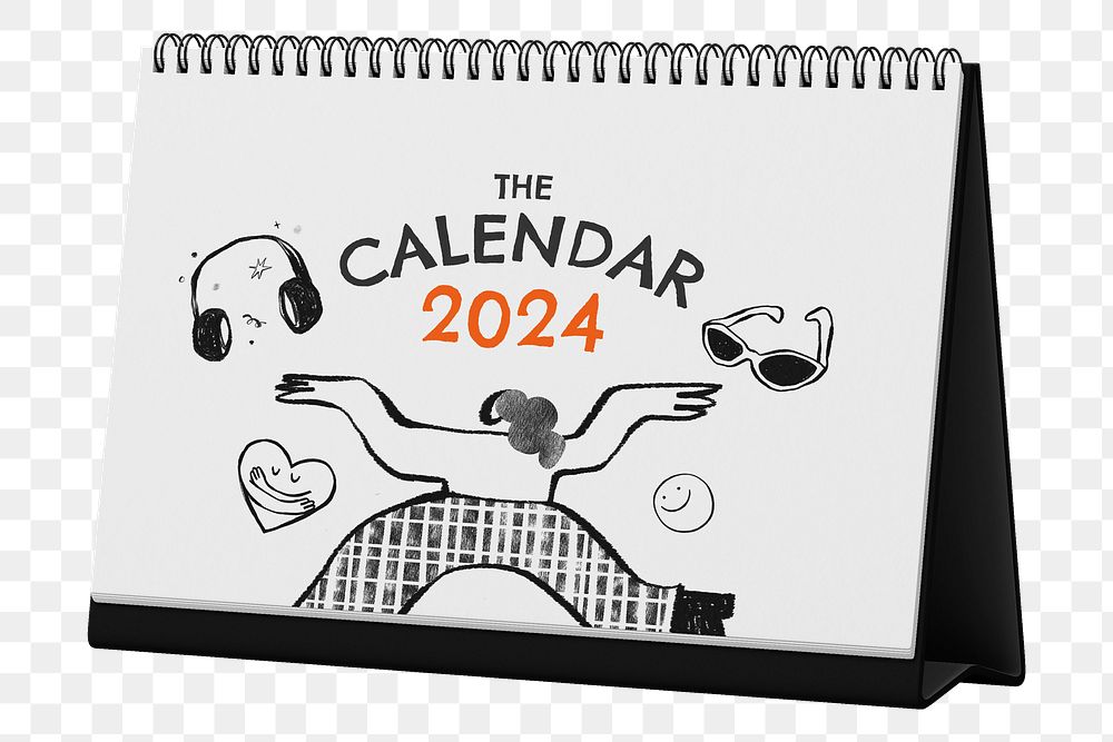 Desktop calendar png, transparent background