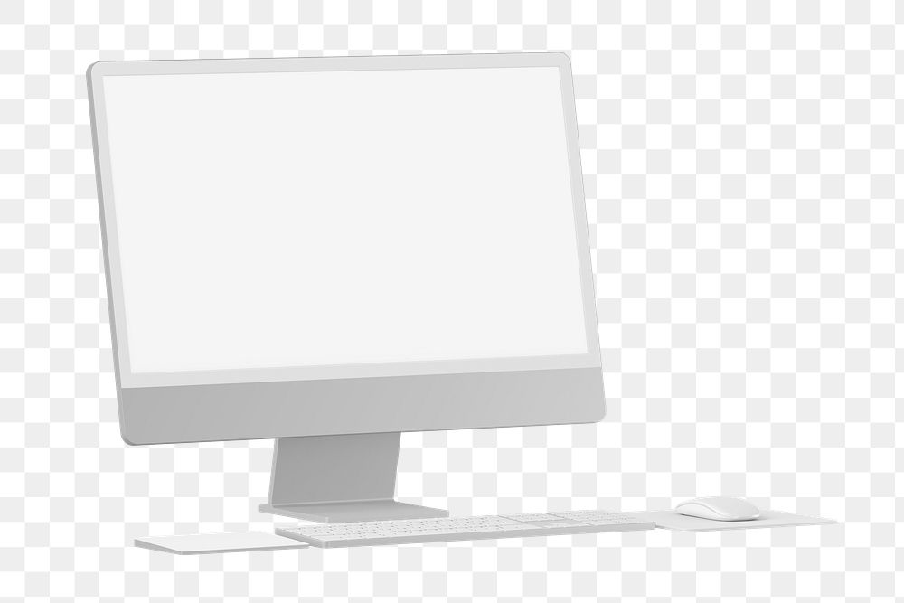 Blank computer screen png, digital display, transparent background