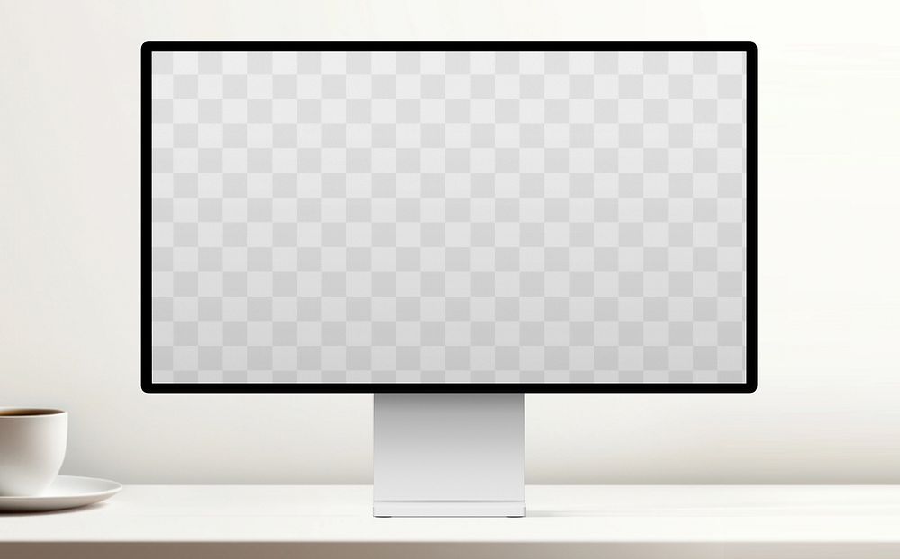 Computer screen png mockup, transparent digital display