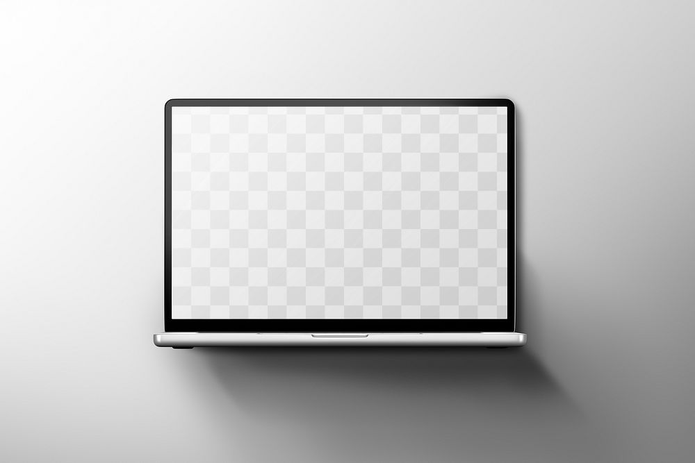 Laptop screen png transparent mockup