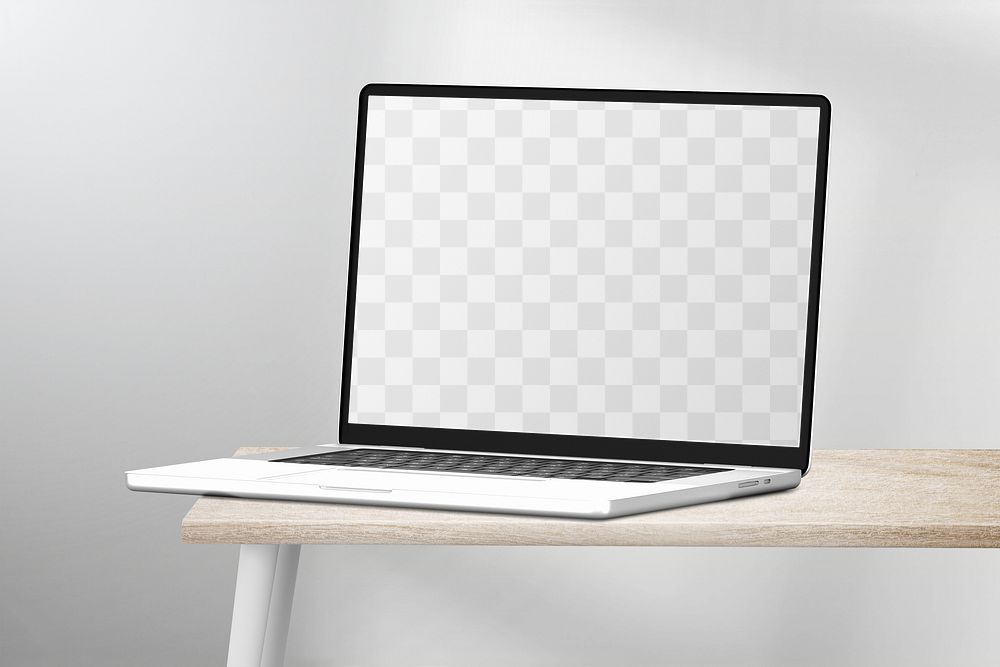 Laptop screen png transparent mockup