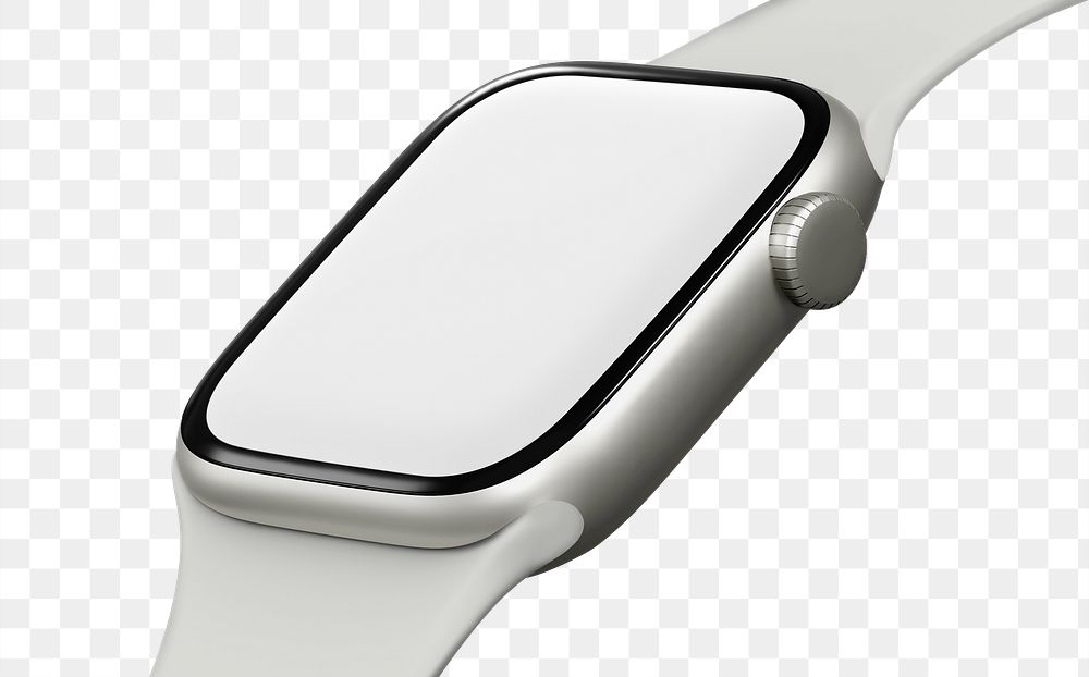 Blank smartwatch screen png, transparent background