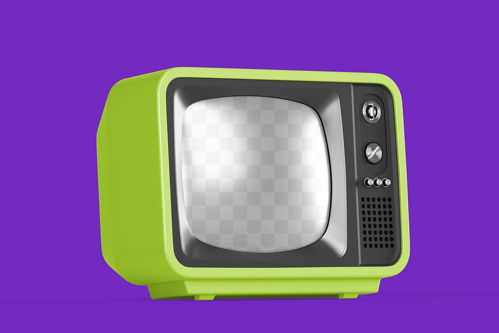 Retro TV screen png mockup, transparent design