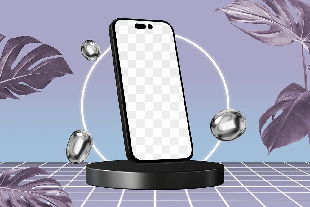 Phone display png, transparent mockup