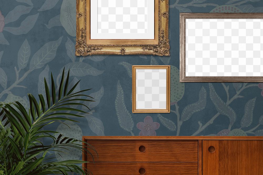 Wall decor png, picture frame, transparent mockup