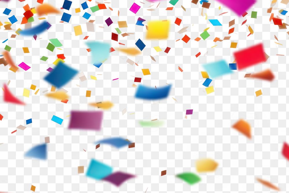 Confetti effect png overlay, transparent background