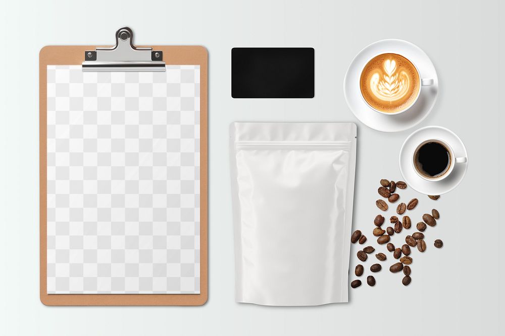 Coffee beans png, transparent mockup