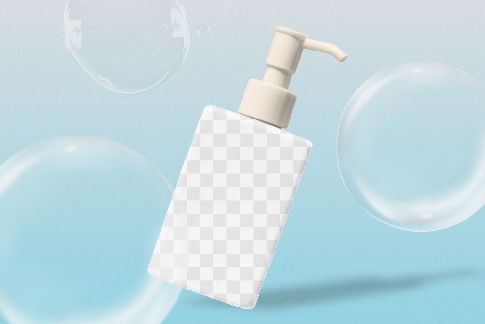 Pump bottle png, transparent mockup
