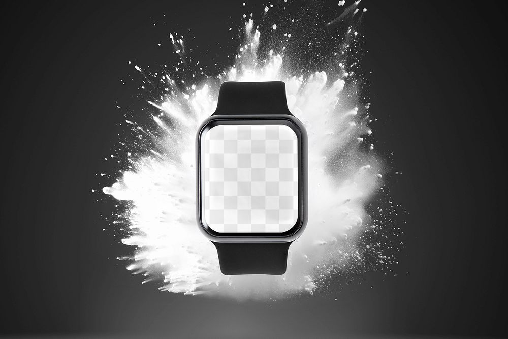 Smartwatch display png, transparent mockup