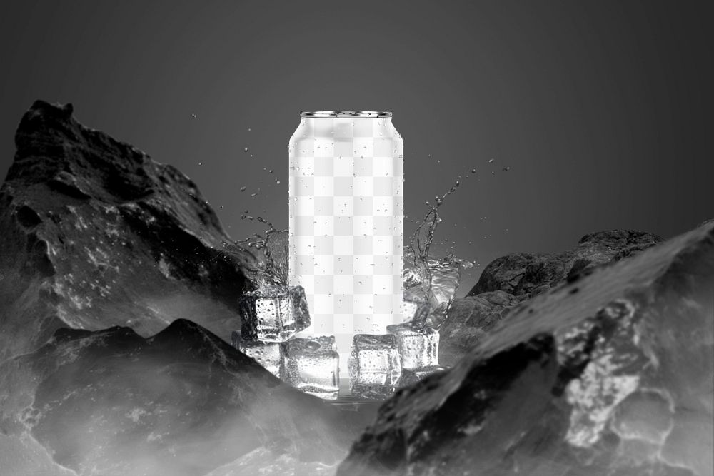 Soda can png, transparent mockup