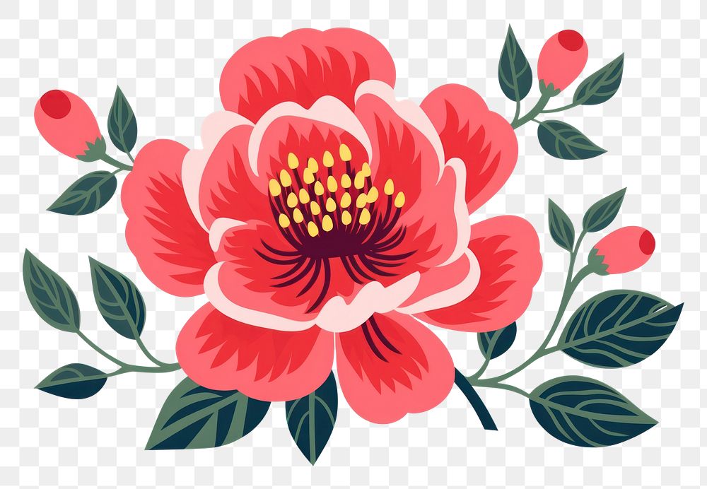 PNG Peony hibiscus blossom pattern. AI generated Image by rawpixel.
