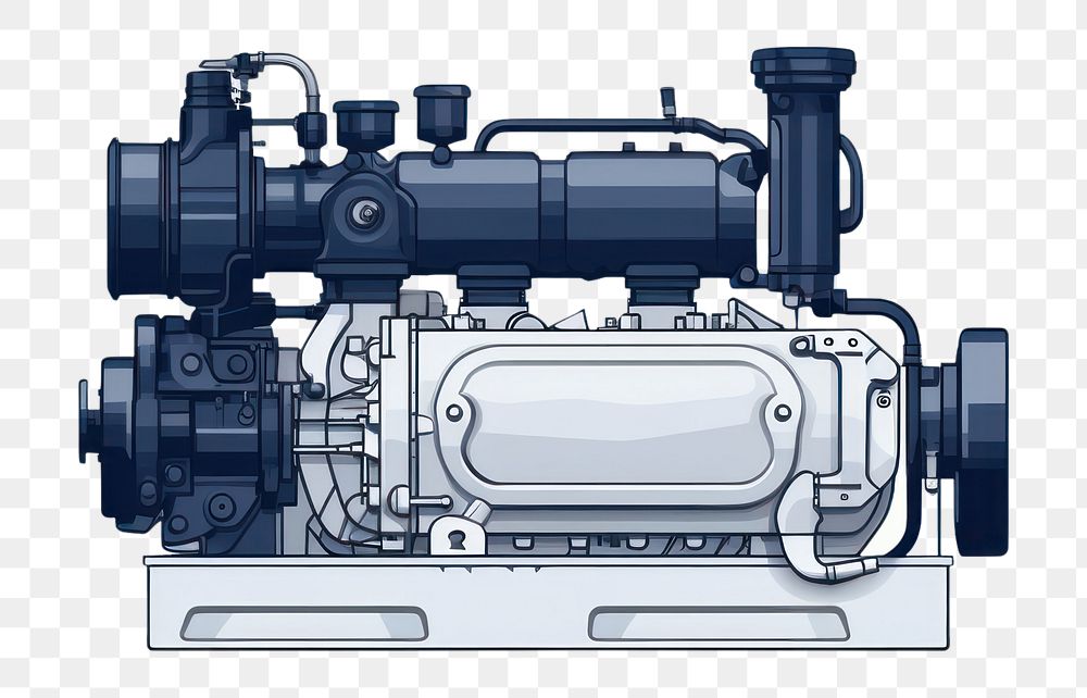 PNG  Diesel engine machine white background. AI generated Image by rawpixel.
