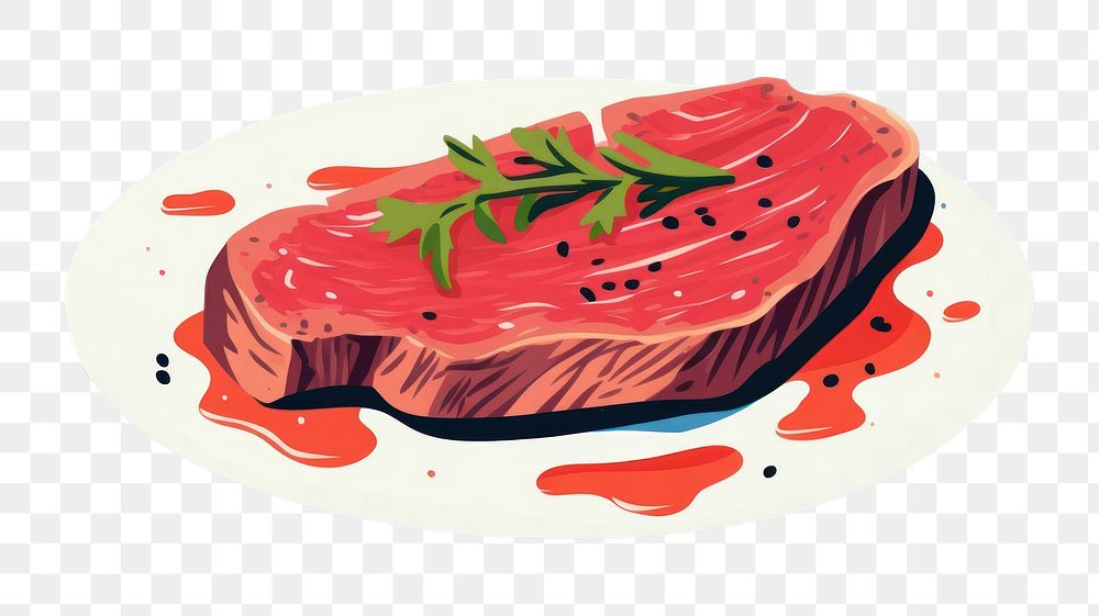 PNG  Florentine steak food meat dish. AI generated Image by rawpixel.