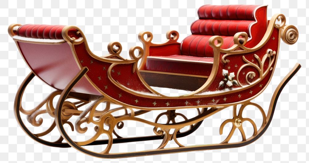 PNG  Christmas sleigh vehicle white background transportation