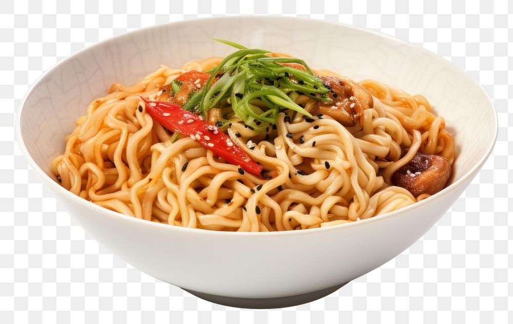 PNG  Ramen bowl spaghetti noodle pasta. AI generated Image by rawpixel.