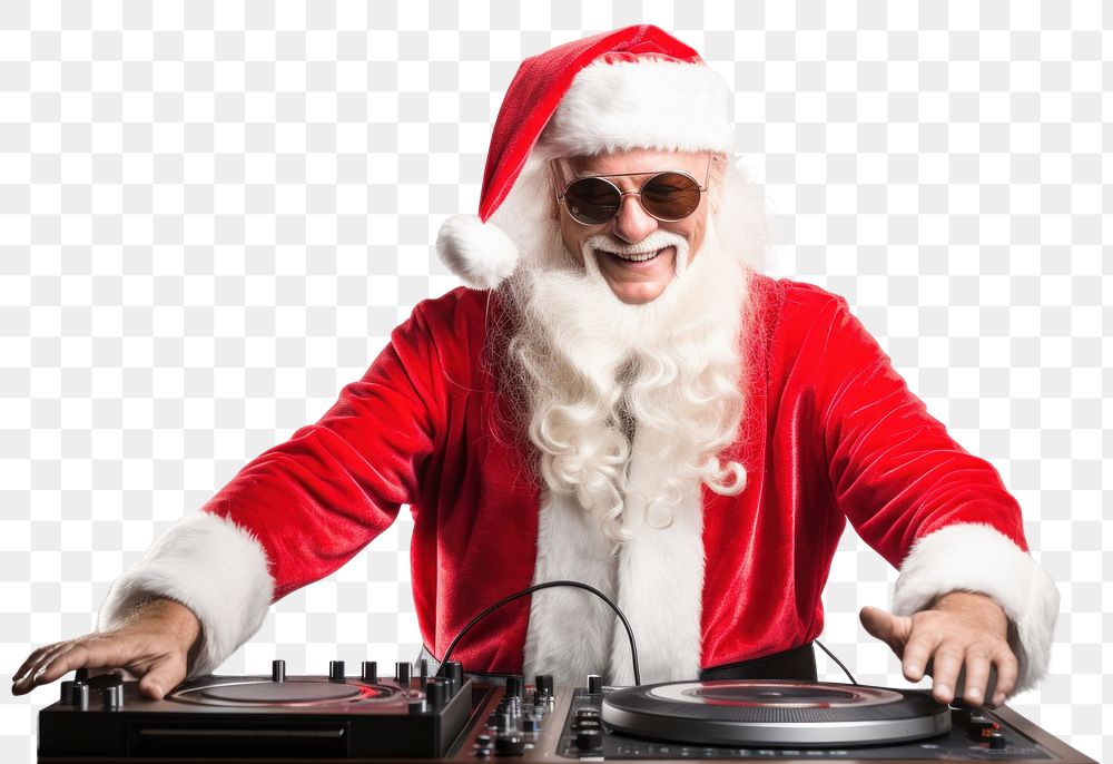 PNG  Dj wearing santa claus party christmas adult performance