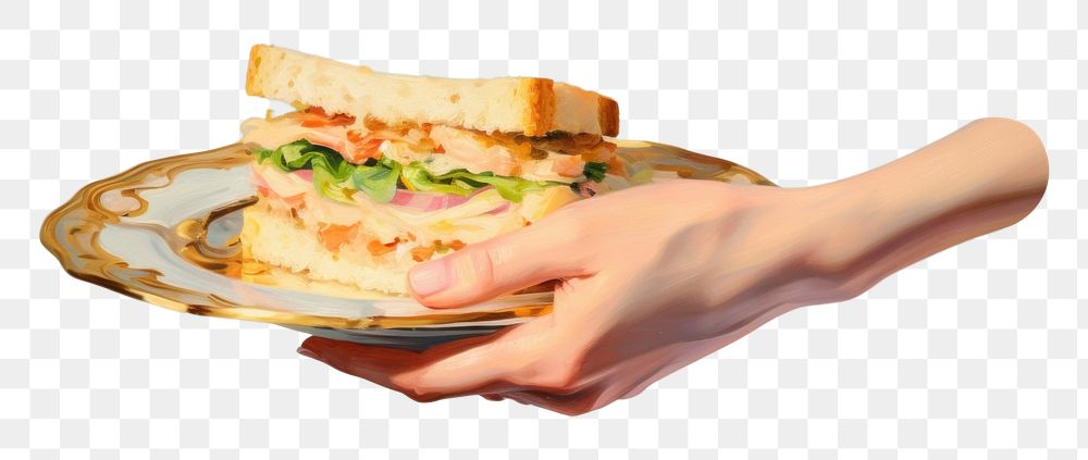 PNG Sandwich holding bread food. AI generated Image by rawpixel.